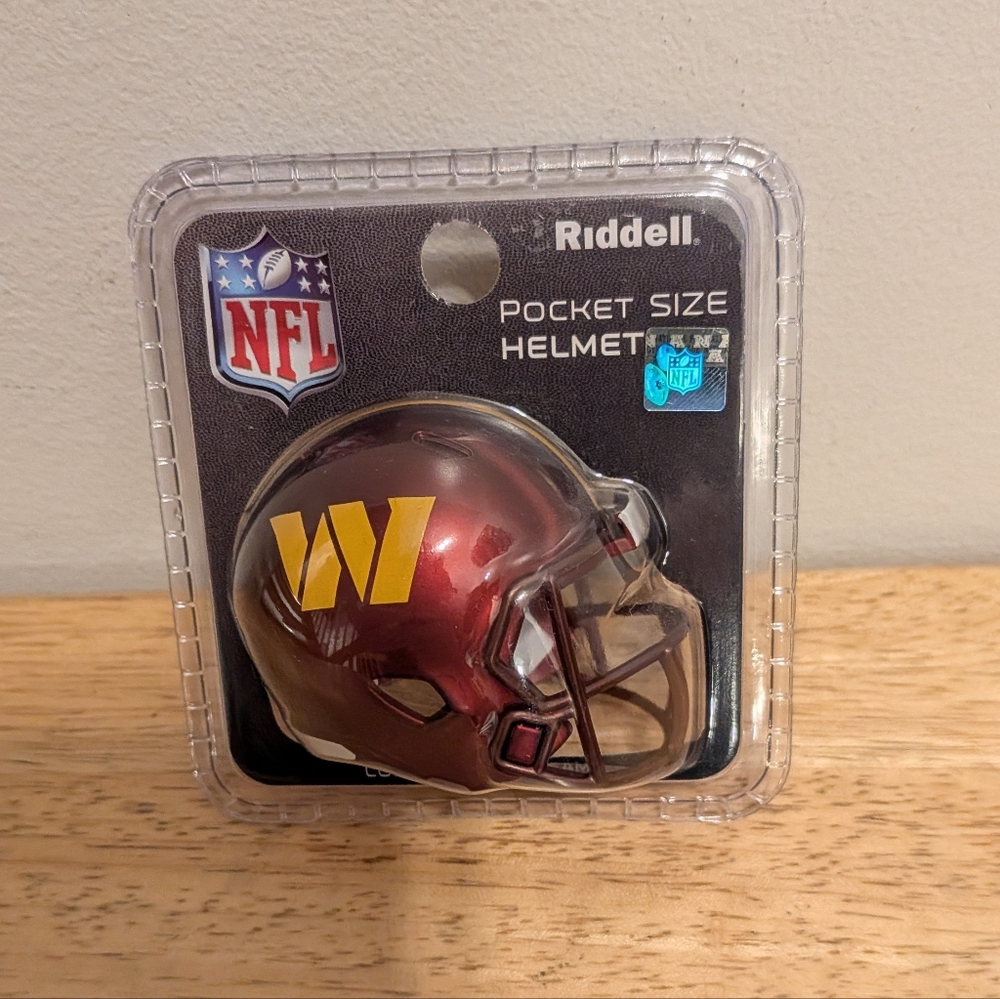 NFL Pocket Size Helmet - Metallic Maroon with Yellow 'W' Logo by Riddell